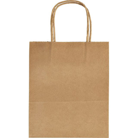 Folia Paper - Tasche mit Griff Folia Kraftpapier 125gr 18x21x8cm 20 Stück natur