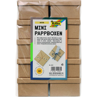 Folia Paper - Box Karton Folia mini 7,5x7,5x4,5cm 10 Stück Kraft