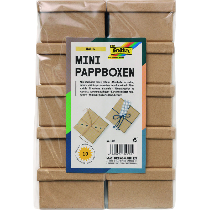 Folia Paper - Box Karton Folia mini 7,5x7,5x4,5cm 10 Stück Kraft