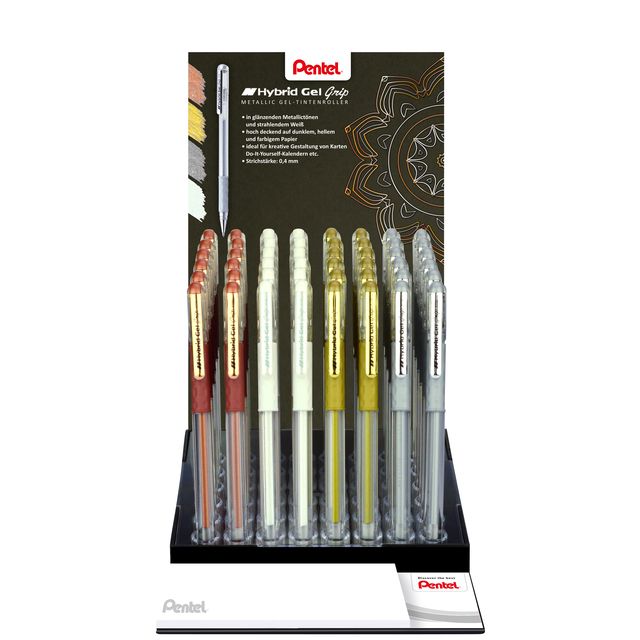Pentel - Gel Writer K118 Grip medium sortiert 4 Farben | 48 Stück