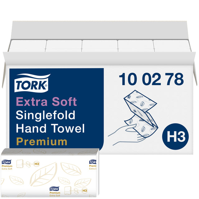 Soft Tork - Handtuch H3 einfach gefaltet 2-lagig 226x230mm 15x200 Blatt weiß 100278 | 28 Stück