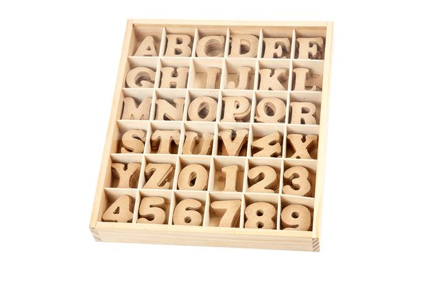 Briefe & Zahlen Kreotime Wood 4cm Assorti