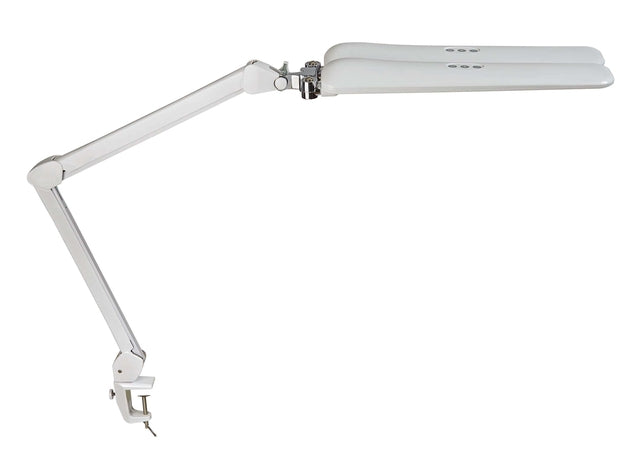 Arbeitsplatz -Champion Maul Craft Duo LED mit Tischklemme weiß dimmbar