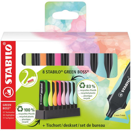 STABILO - Textmarker GREEN BOSS 6070/8 Pastell sortiert Schreibtisch-Set à 8-tlg