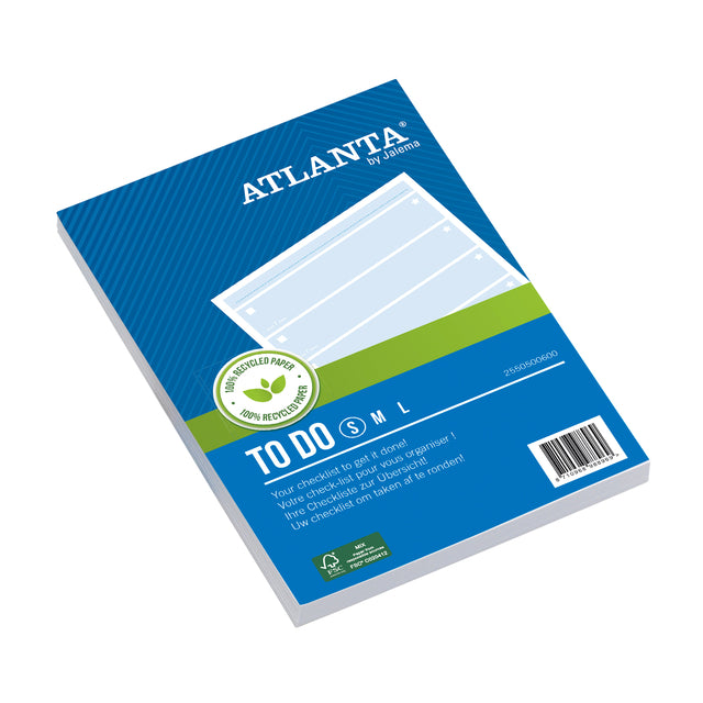 Atlanta von Jalema – Aktivitäten Djois Recyclingpapier Block 148 x 105 mm 100 Blatt 70 g blau