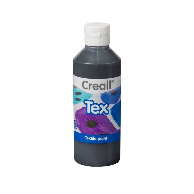 Creall - Textilfarbe Tex schwarz 250ml | 6 Stück