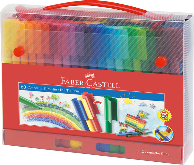 Faber Castell - Farbmarker Faber-Castell Connector sortierter Karton mit 60 Stück