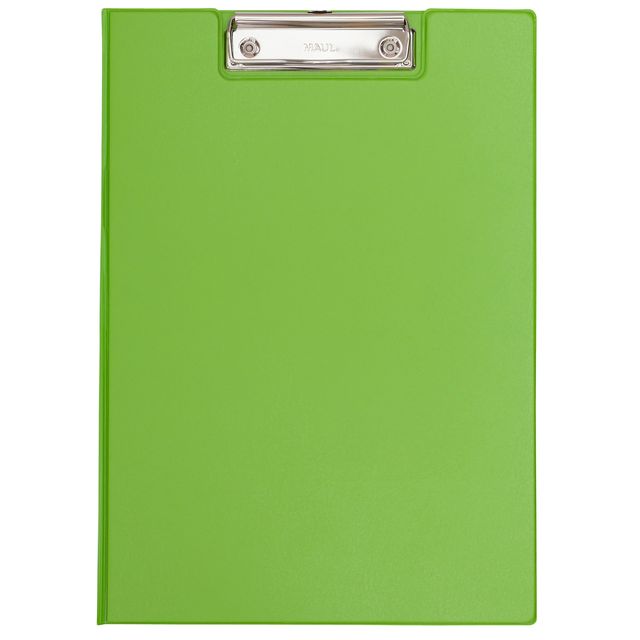 MAUL - Klemmmappe A4 hoch mit Stiftschlaufe PVC neongrün | 12 Stück