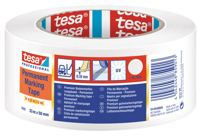 Bodenmarkierungsband Tesa 04169 50 mmx30m Weiß