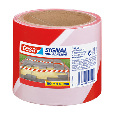 Tesa - Warn- und Markierungsband ® Signal 100mx80mm rot-weiß