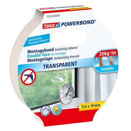 Tesa - Montagee® Powerbond doppelseitig 5mx19mm transparent