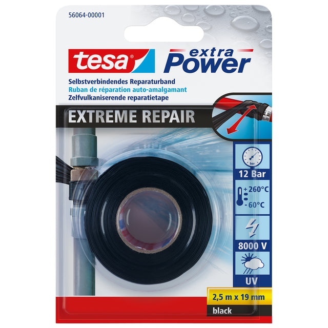 TESA Reparaturband 56064 19mmx2,5 m schwarz | 6 Stück