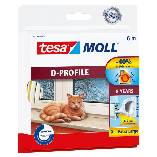 Tourstreifen Tesa Moll 05393 D Profil 9mmx6m Weiß