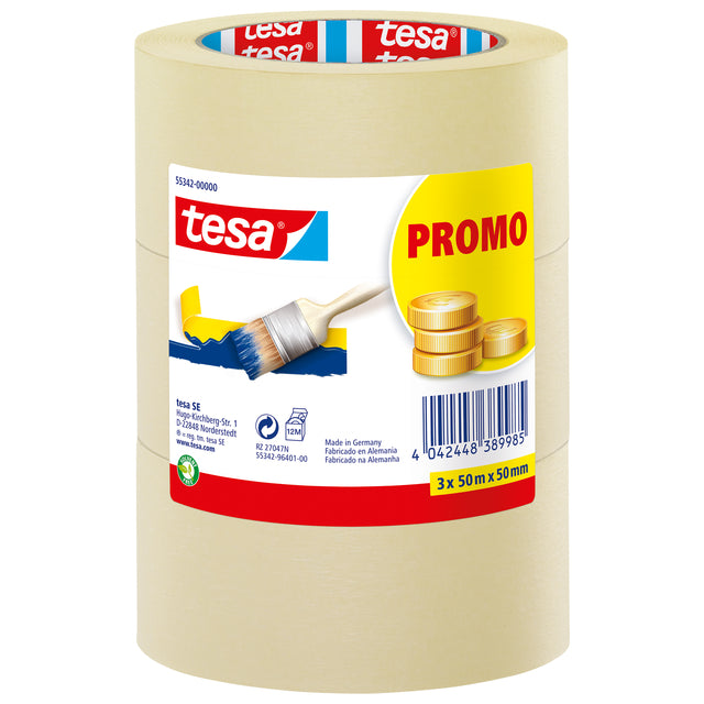 Klebeband TESA 55342 Basiswerte 50mmx50m 3rols