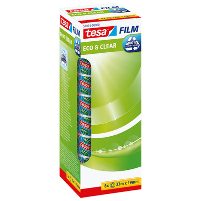 Tesa - Klebebandfolie® eco klar 33mx19mm transparent 8 Rollen