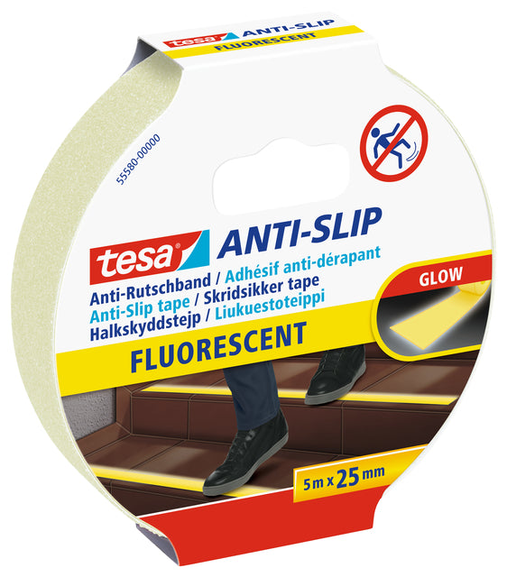 Antisliptape Tesa 55580 25mmx5m Fluoreszenz | 6 Stück