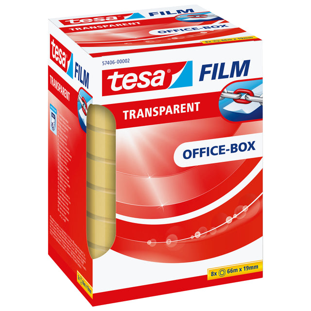 Klebeband Tesa Film 19mmx66m transparent 8 Rollen