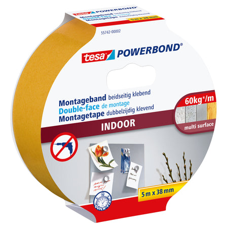 Tesa - Montagee ® Powerbond Indoor doppelseitiger Kleber 5mx38mm weiß