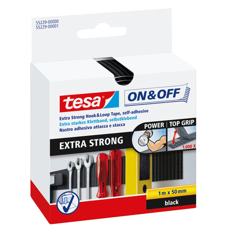Tesa - Velcro® On Off 1mx50mm selbstklebend schwarz