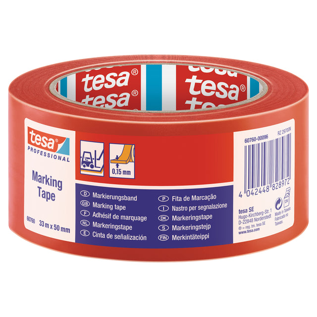 Markierungsband TESA 60760 PVC 50 mmx33m rot | 6 Stück