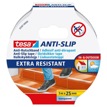 Tesa - Anti-Rutsch e® 5mx25mm transparent | 6 Stück