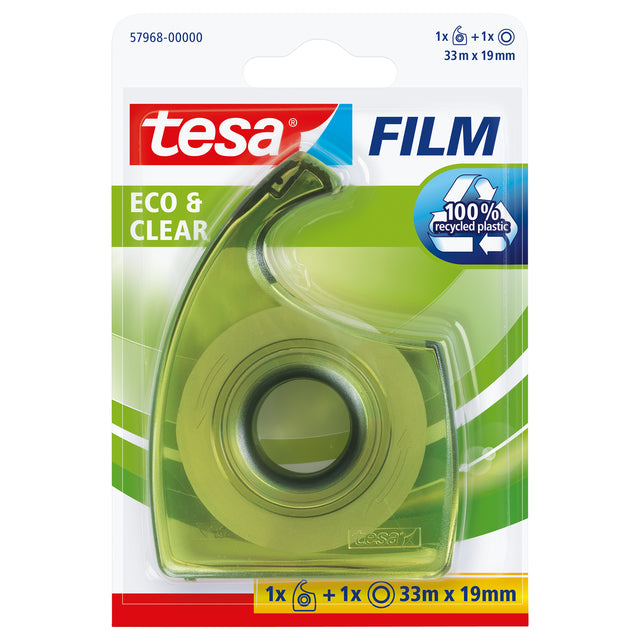 Tesa - Klebeband-Handabroller Folie® Eco Clear 33mx19mm transparenter Blister | 7 Stück