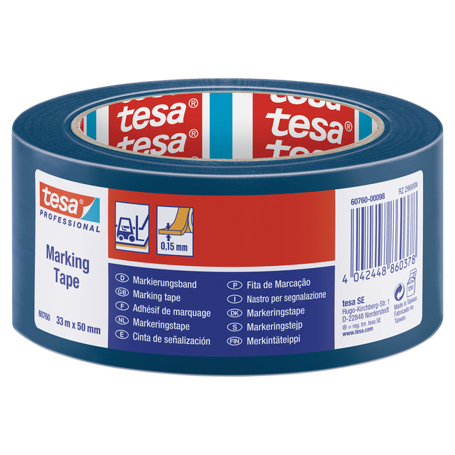 Markierungsband Tesa 60760 PVC 50 mmx33m blau