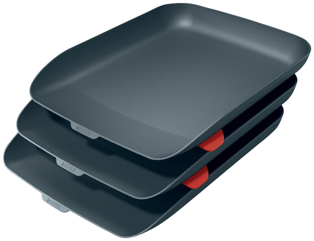 Briefkasten Leitz gemütlicher Set von 3 A4 Velvet Grey