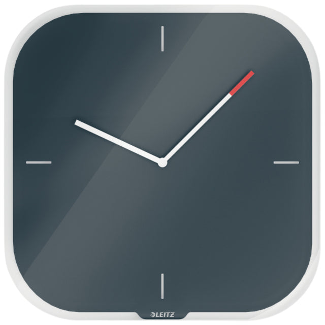 Leitz – Wanduhr Gemütliches graues Glas