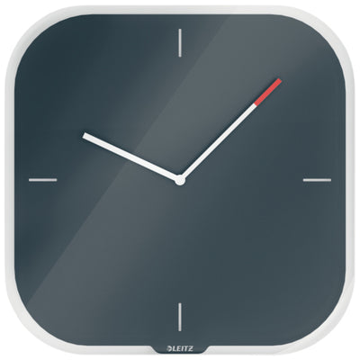 Leitz – Wanduhr Gemütliches graues Glas