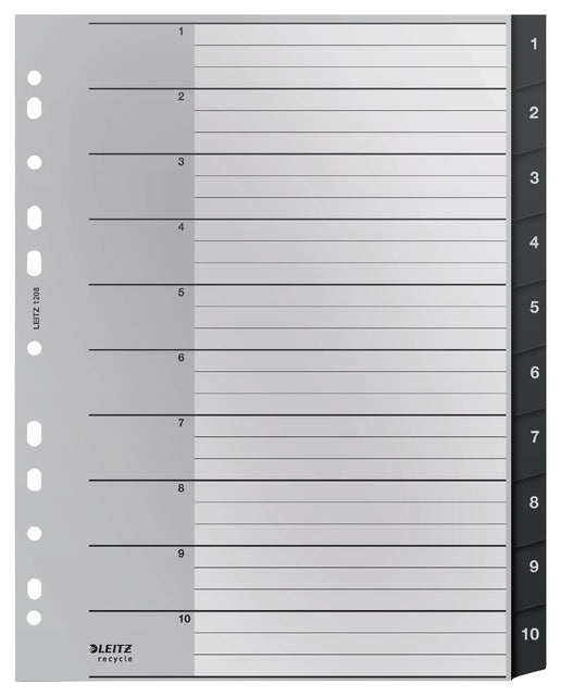 Leitz Recycle A4 11-GAATS 1-10 extra breiter pp Tab | 100 Stück
