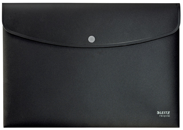 Leitz - Umschlagtasche Recycle A4 mit Druckknöpfen PP schwarz | 10 Stück