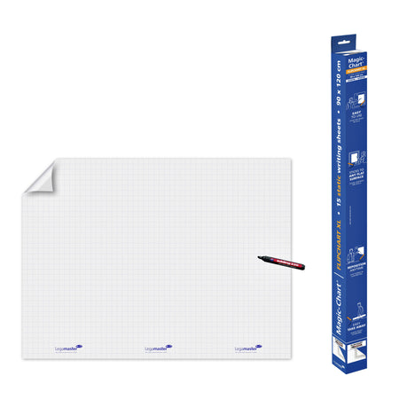 Legamaster - Magic-Chart Flipchart XL 90x120cm weiß mit Raute 15 Blatt