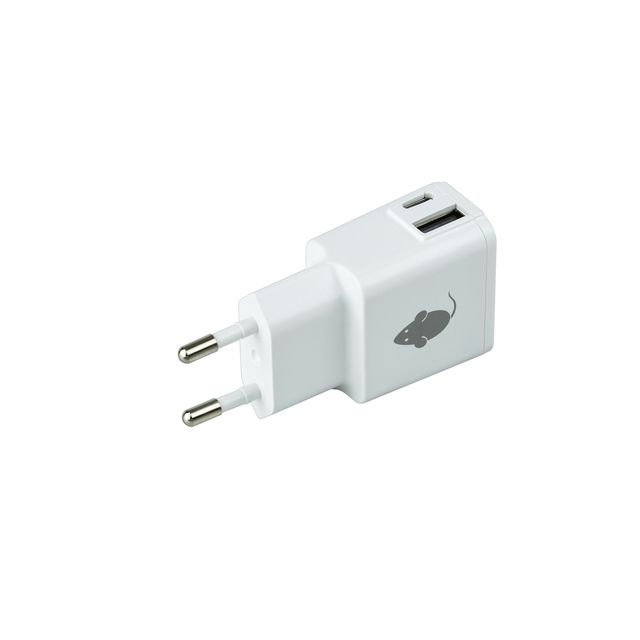 Greenmouse - Ladegerät USB-C 1x und USB-A 1x 2,4A weiß