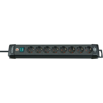Brennerstuhl - Steckdosenleiste 8x 3 Meter schwarz