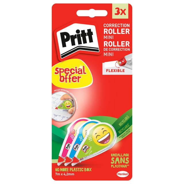 Pritt - Korrektur Mini Flex 4,2mmx7m Emoji Blister 2+1 gratis