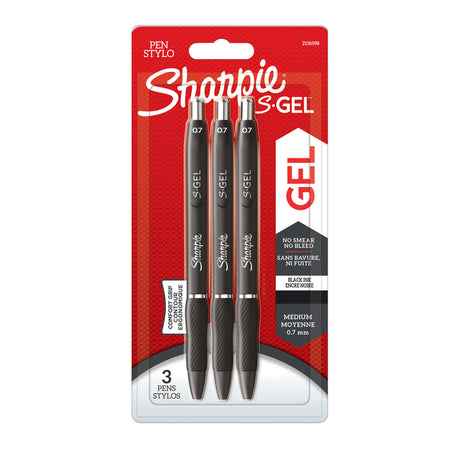 Sharpie - Gelschreiber, dh S-Gel mittelschwarz, Blisterpackung mit 3 Stück