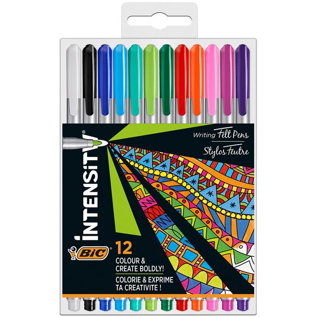 Bic - Fineliner Intensity medium sortierte Packung mit 12 Stück