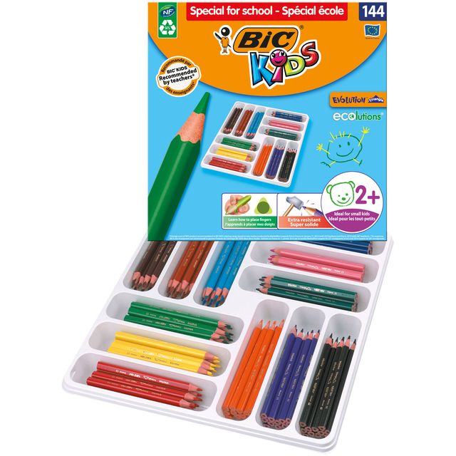 Bickids - Buntstifte Kids Evolution ecolutions ass Schulbox mit 144 Stück