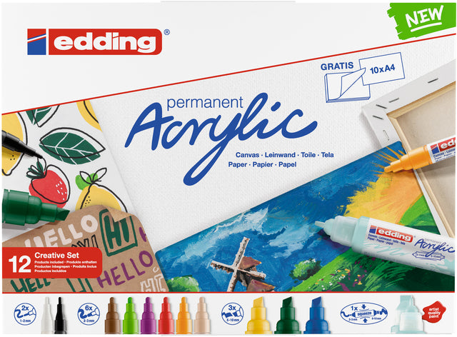 Acrylmarker edding Starterset groß kreativ | 1 Satz | 4 Stück