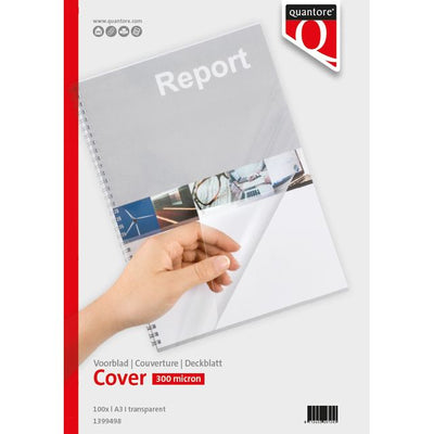 Quantore - Abdeckung A3 PVC 300 Mikron transparent 100 Stück