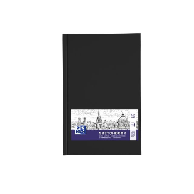 Oxford - Blindbuch A5 96 Blatt 100 Gramm schwarz