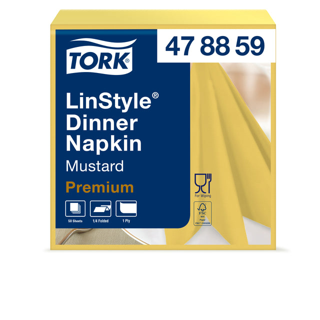 Dinnerfiets Tork Linstyle® 1/4-fach 1-Layer 50st Senf gelb 47 ..