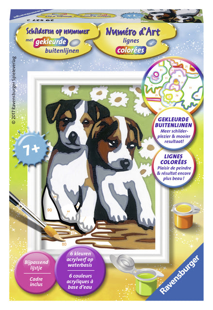 Schilderen op nr ravensburger schattige puppies