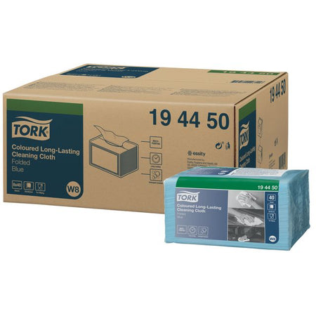 Tork - Reinigungstuch W8 1-lagig 8x40 Blatt blau 194450