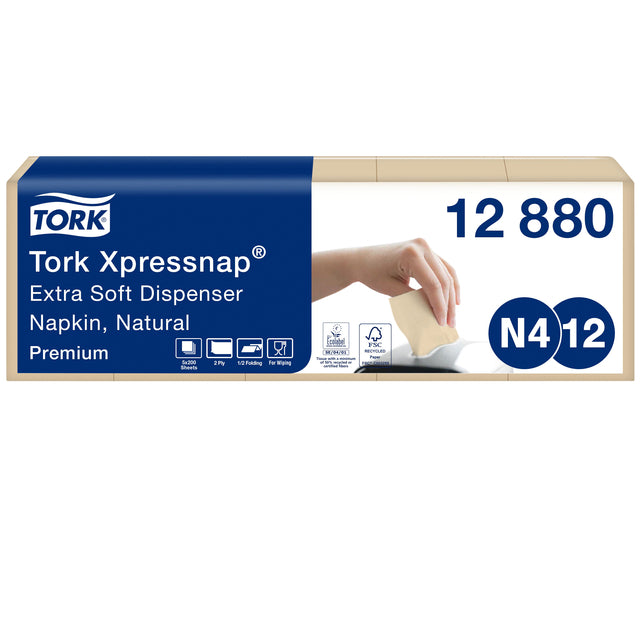 Servietten Tork Xpressnap® 1/2 Falt 2-layer 1000st Natural 12880 | 192 Stücke