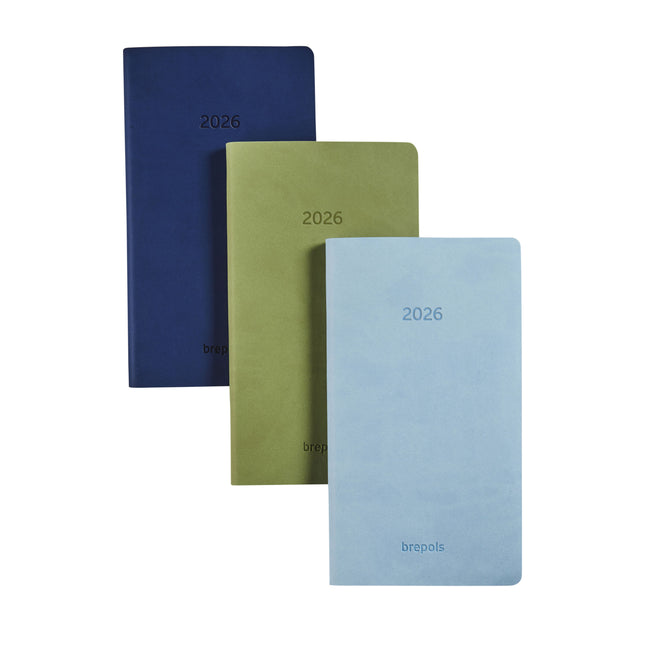 Brepols - Agenda 2026 Interplan Colora 7 Tage/2 Seiten grün, hellblau, dunkelblau