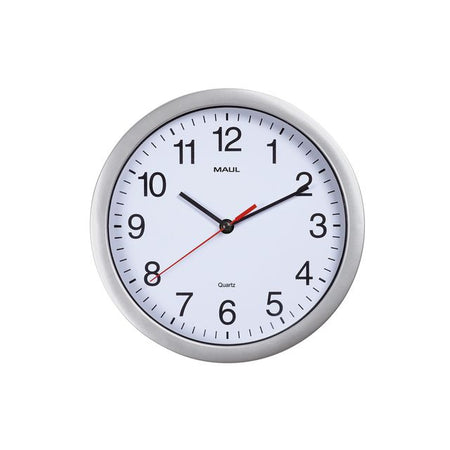 MAUL - Wanduhr Lauf Quarz Ø25x5cm Kunststoff Silber/Weiß inkl. Batterie