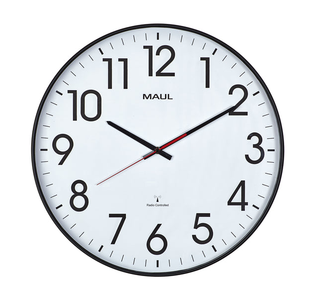 Maul - Wanduhr Climb RC Ø47x5,5cm schwarzer Kunststoffrahmen inkl. Batterie