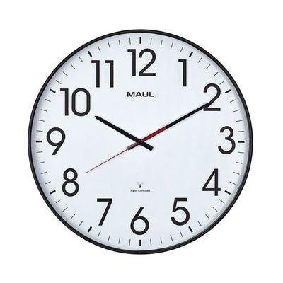 Maul - Wanduhr Climb RC Ø47x5,5cm schwarzer Kunststoffrahmen inkl. Batterie
